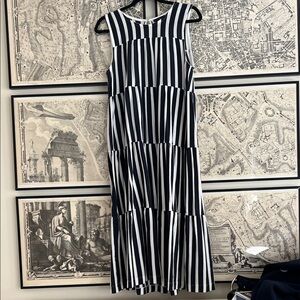 J. Crew Striped Navy and White Sleeveless Dress